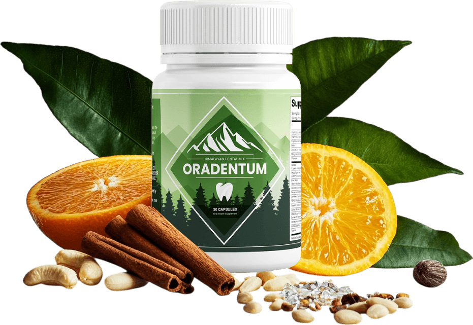 Oradentum single bottle with ingredients